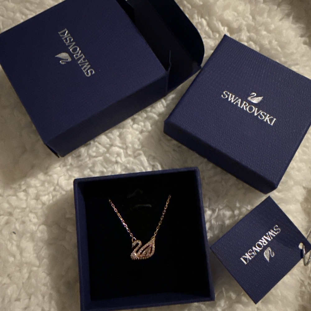 Swarovski Brand New Rose Gold Swan Necklace